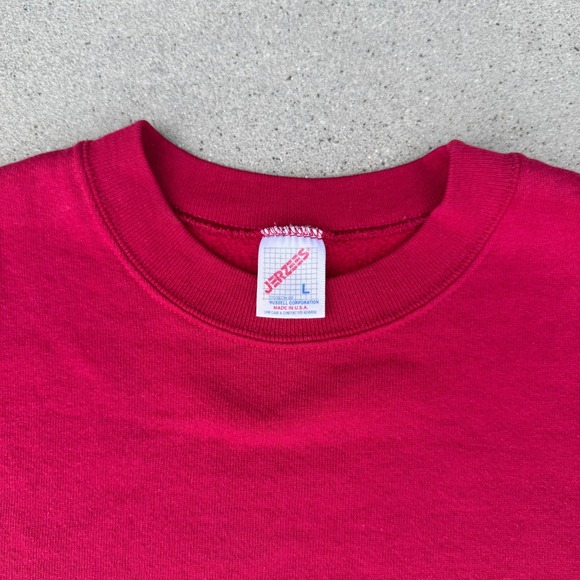 Vintage Jerzees Sweatshirt Adult Large Red Pull Over Made In‎ USA - Picture 9 of 9